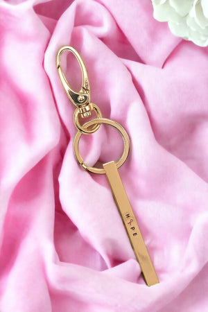 HOPE Ribbon Accent Bar Keychain