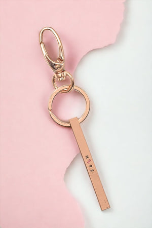 HOPE Ribbon Accent Bar Keychain