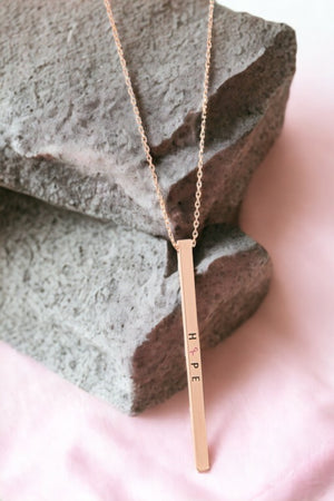 HOPE Etched Bar Pendant Necklace
