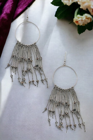 Drop Bead Dangle Hoop Earring