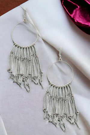 Drop Bead Dangle Hoop Earring