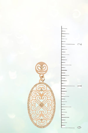 OVAL FILIIGREE DANGLE ROUND FILIGREE POST EARRING