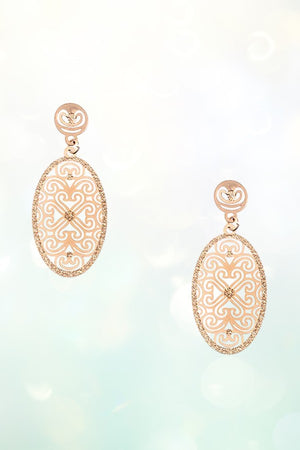 OVAL FILIIGREE DANGLE ROUND FILIGREE POST EARRING