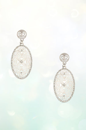 OVAL FILIIGREE DANGLE ROUND FILIGREE POST EARRING