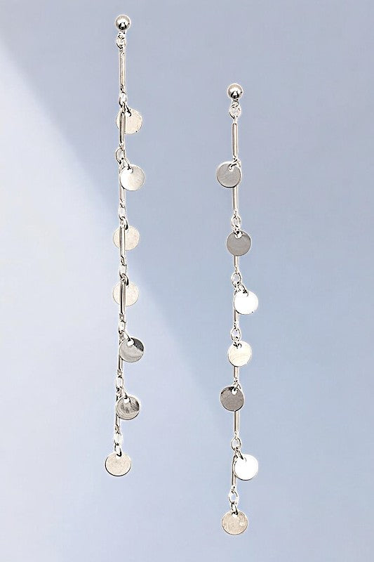 DISK DANGLE DROP EARRING