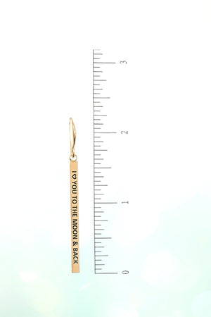 I LOVE YOU MESSAGE BAR DANGLE EARRING