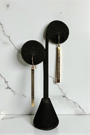 I LOVE YOU MESSAGE BAR DANGLE EARRING