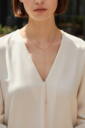 CURVED PENDANT Y NECKLACE