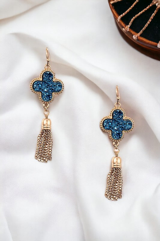 Clover Tassel Drop Earring