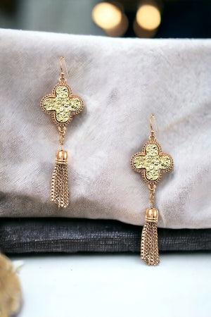 Clover Tassel Drop Earring