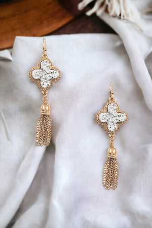 Clover Tassel Drop Earring