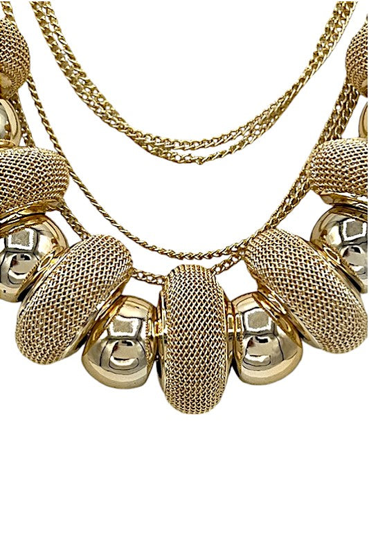 Mesh Chain Ring Necklace Set