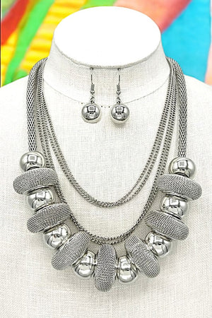 Mesh Chain Ring Necklace Set