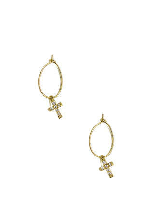 Cross Drop Earring