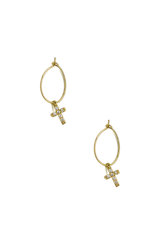 Cross Drop Earring