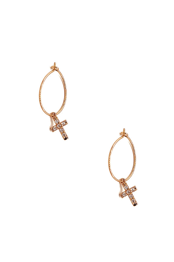 Cross Drop Earring