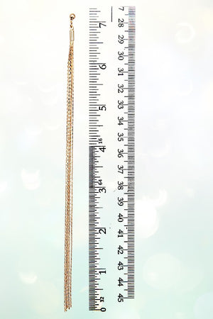 MULTI STRAND FLAT CHAIN OBLONG DROP EARRING