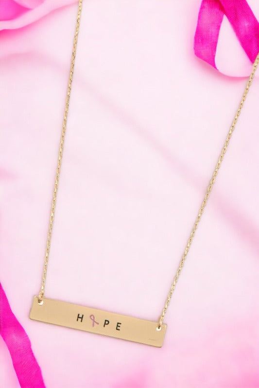 HOPE Flat Bar Pendant Necklace