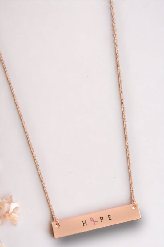 HOPE Flat Bar Pendant Necklace