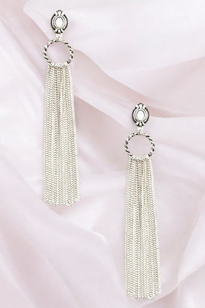 DROP OBLONG CHAIN DANGLE EARRING