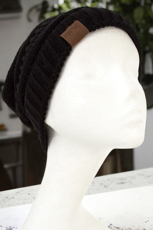 Knit Fashion Ponytail Pull Through Beanie