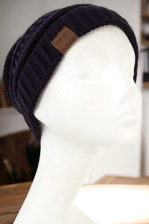 Knit Fashion Ponytail Pull Through Beanie