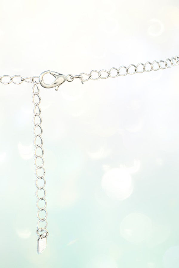 RHINESTONE TEARDROP LINK BIB NECKLACE SET