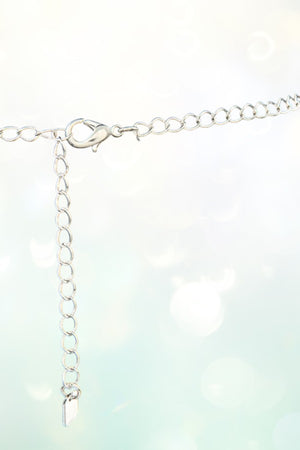 RHINESTONE TEARDROP LINK BIB NECKLACE SET