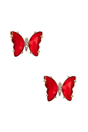 FACETED BUTTERFLY GEM POST EARRING