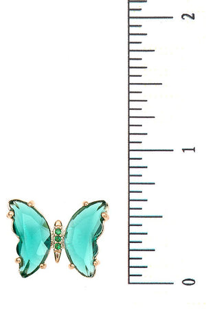 FACETED BUTTERFLY GEM POST EARRING