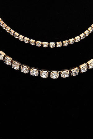 LAYERED RHINESTONE PAVE CHOKER NEKLACE