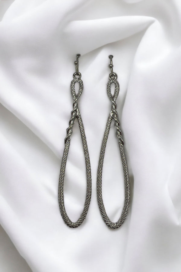 Teardrop Twist Accent Drop Earring