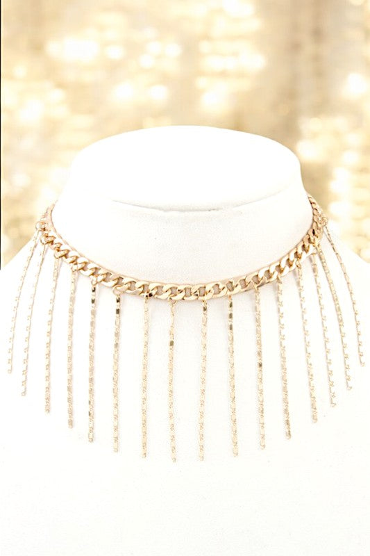 Drop Chain Choker Fashion Necklace