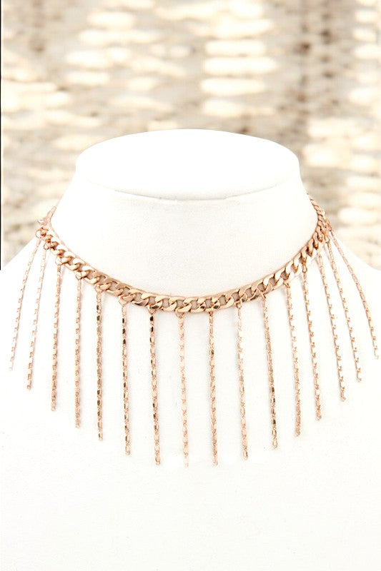 Drop Chain Choker Fashion Necklace