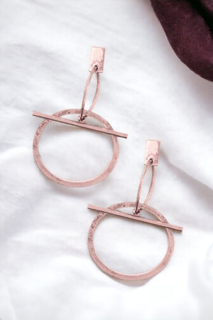 Bar Circle Link Drop Earring