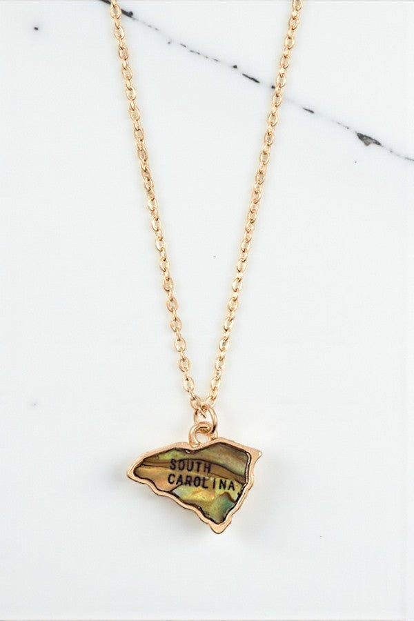 SOUTH CAROLINA STATE PENDANT NECKLACE