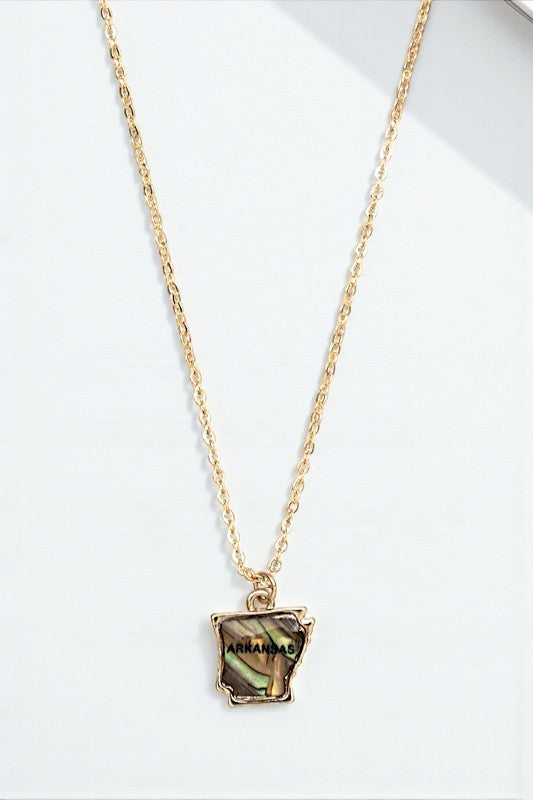 ARKANSAS STATE PENDANT NECKLACE
