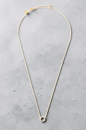 ROUND RING CZ STONE PAVE PENDANT NECKLACE