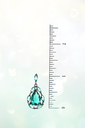 FACETED GEM LINK DANGLE EARRING