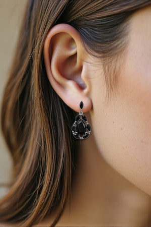 FACETED GEM LINK DANGLE EARRING