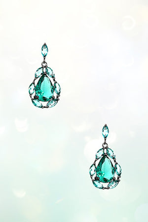 FACETED GEM LINK DANGLE EARRING
