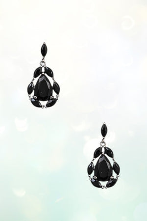 FACETED GEM LINK DANGLE EARRING