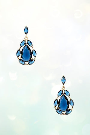 FACETED GEM LINK DANGLE EARRING