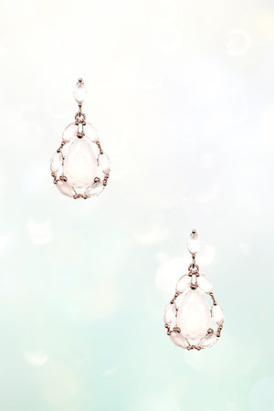 FACETED GEM LINK DANGLE EARRING