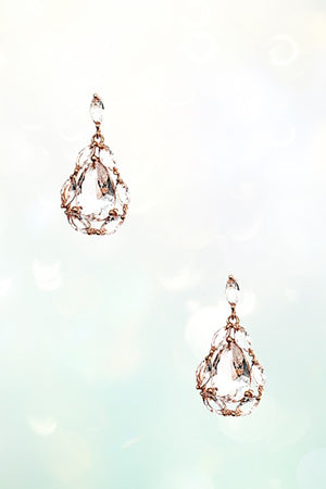 FACETED GEM LINK DANGLE EARRING