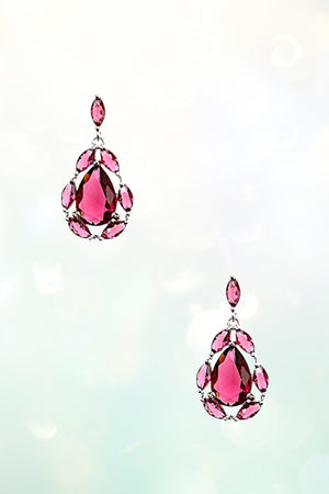 FACETED GEM LINK DANGLE EARRING
