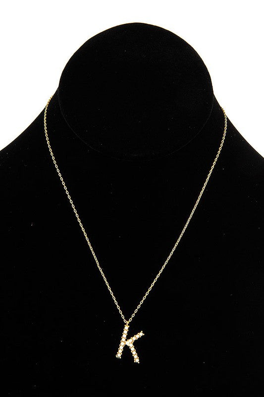 INITIAL PEARL PENDANT NECKLACE