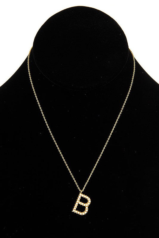 INITIAL PEARL PENDANT NECKLACE