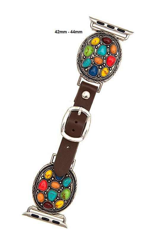 GEM ACCENT OVAL FASHION WATCH BAND