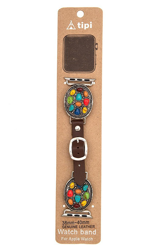 GEM ACCENT OVAL FASHION WATCH BAND